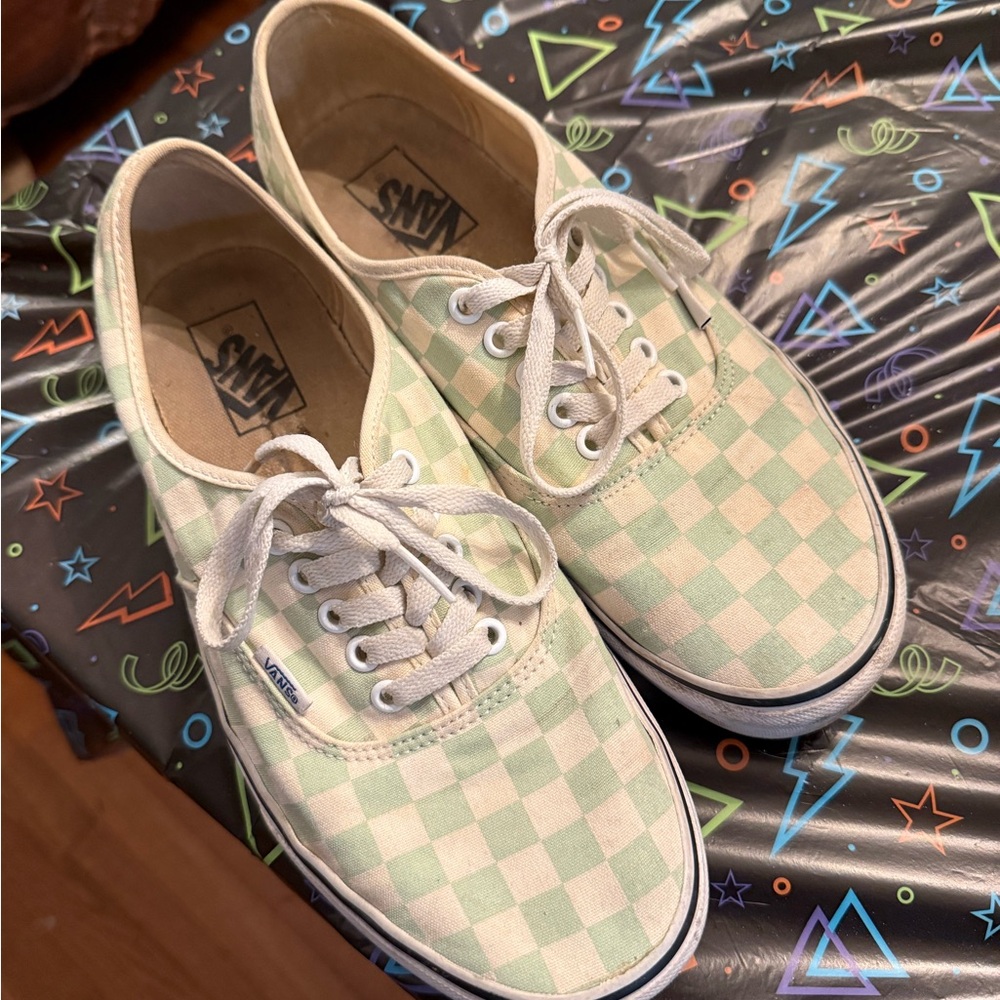 Vans Mint Checkered Lace-Up Shoes